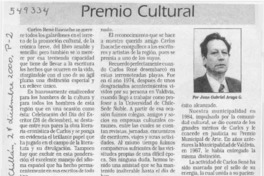 Premio Cultural  [artículo] Juan Gabriel Araya G.