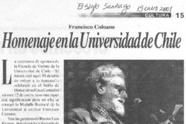 Homenaje en la Universidad de Chile