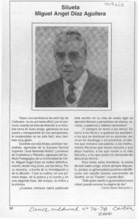 Silueta, Miguel Angel Diaz Aguilera  [artículo] Carlos René Ibacache I.