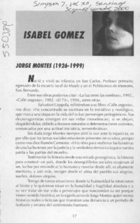 Jorge Montes (1926-1999)  [artículo] Isabel Gómez