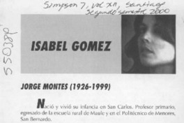 Jorge Montes (1926-1999)  [artículo] Isabel Gómez