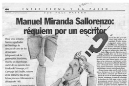 Manuel Miranda Sallorenzo, réquiem por un escritor  [artículo] Poli Délano
