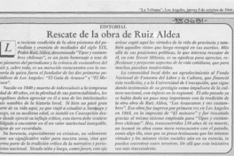 Rescate de la obra de Ruiz Aldea