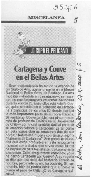 Cartagena y Couve en el Bellas Artes  [artículo]
