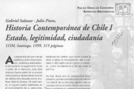 Historia contemporánea de Chile I, Estado, legitimidad, ciudadanía  [artículo] Manuel Loyola T.