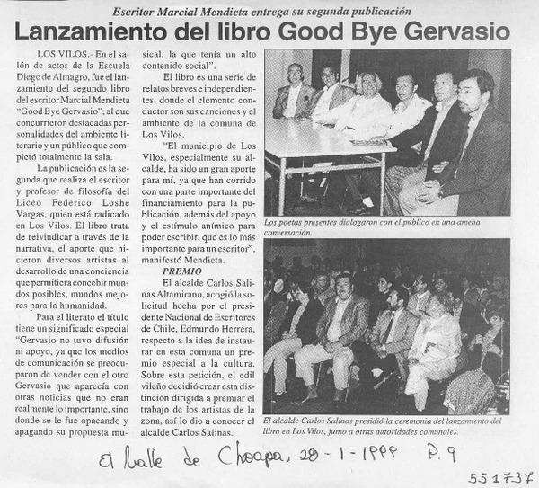 Lanzamiento del libro Good Bye Gervasio  [artículo]