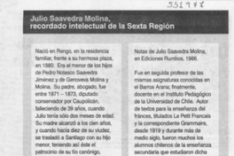 Julio Saavedra Molina, recordado intelectual de la sexta región
