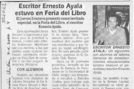 Escritor Ernesto Ayala estuvo en Feria del Libro  [artículo]