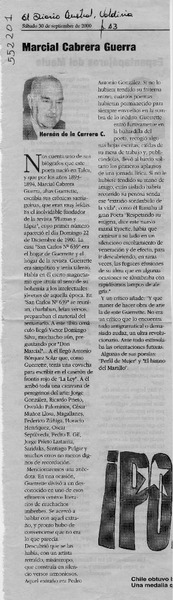 Marcial Cabrera Guerra  [artículo] Hernán de la Carrera C.