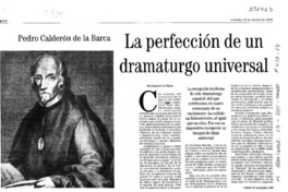 La perfección de un dramaturgo universal  [artículo] Ignacio Arellano