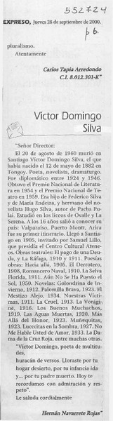 Victor Domingo Silva  [artículo] Hernán Navarrete Rojas