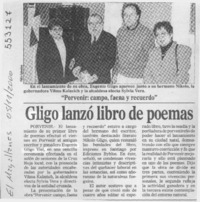 Gligo lanzó libro de poemas  [artículo]