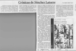 Crónicas de Sánchez Latorre  [artículo] Marino Muñoz Lagos