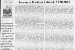 Fernando Martínez Labatut, 1920-2000  [artículo] Marco Aurelio Reyes Coca