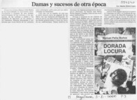 Damas y sucesos de otra época  [artículo] Marino Muñoz Lagos