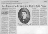Reeditan obra del angelino Pedro Ruiz Aldea