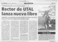 Rector de UTAL lanza nuevo libro  [artículo] Marcelo