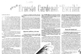 Ernesto Cardenal, "Escribir es mi apostolado"  [artículo] Beatriz Berger
