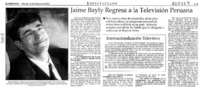 Jaime Bayly regresa a la televisión peruana  [artículo]