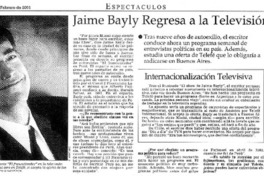 Jaime Bayly regresa a la televisión peruana  [artículo]