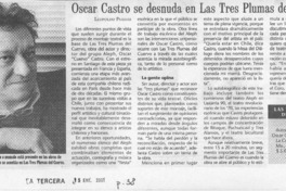 Oscar Castro se desnuda en Las tres plumas del cuervo  [artículo] Leopoldo Pulgar