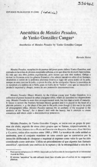 Anestética de Metales Pesados, de Yanko González Cangas  [artículo] Hernán Neira