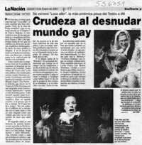 Crudeza al desnudar mundo gay  [artículo] Rigoberto Carvajal