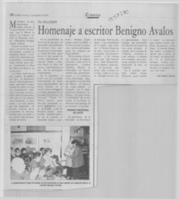 Homenaje a escritor Benigno Avalos