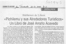 "Pichilemu y sus alrededores turísticos", un libro de José Arraño Acevedo  [artículo] Mario Noceti Zerega