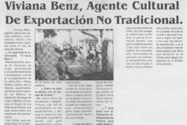 Viviana Benz, agente cultural de exportación no tradicional