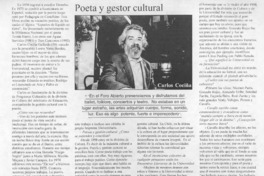 Poeta y gestor cultural  [artículo] Mónica Silva A.