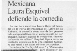 Mexicana Laura Esquivel defiende la comedia