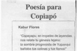 Poesía para Copiapó  [artículo] Kabur Flores
