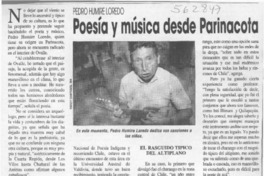 Poesía y música desde Parinacota  [artículo]
