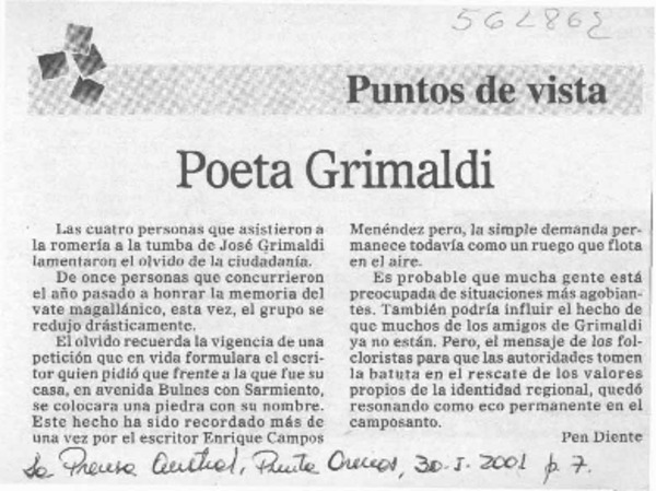 Poeta Grimaldi  [artículo]