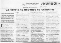 "La historia no depende de los hechos"  [artículo] Absalón Opazo Moreno