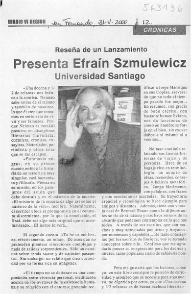 Presenta Efraín Szmulewicz  [artículo]
