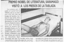 Premio nobel de literatura, Saramago visitó a los presos de la tablada