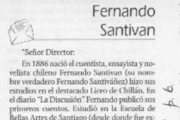Fernando Santivan  [artículo] Hernán Navarrete Rojas
