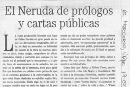 El Neruda de prólogos y cartas publicas  [artículo] Hugo Rolando Cortés