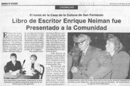 Libro de escritor Enrique Neiman fue presentado a la comunidad  [artículo]