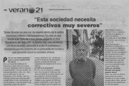 Esta sociedad necesita correctivos muy severos  [artículo] Absalón Opazo Moreno