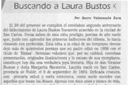 Buscando a Laura Bustos  [artículo] Sucre Valenzuela Zura