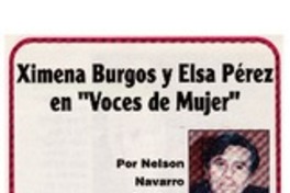 Ximena Burgos y Elsa Pérez en "Voces de Mujer"