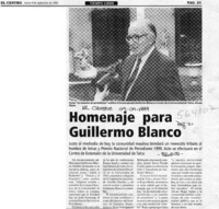 Homenaje para Guillermo Blanco  [artículo]