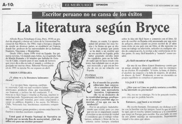 La literatura según Bryce