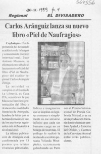 Carlos Aránguiz lanza su nuevo libro "Piel de Naufragios"