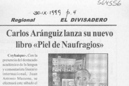 Carlos Aránguiz lanza su nuevo libro "Piel de Naufragios"