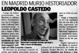 En Madrid murió historiador Leopoldo Castedo