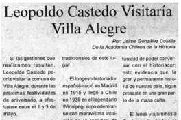 Leopoldo Castedo visitaría Villa Alegre